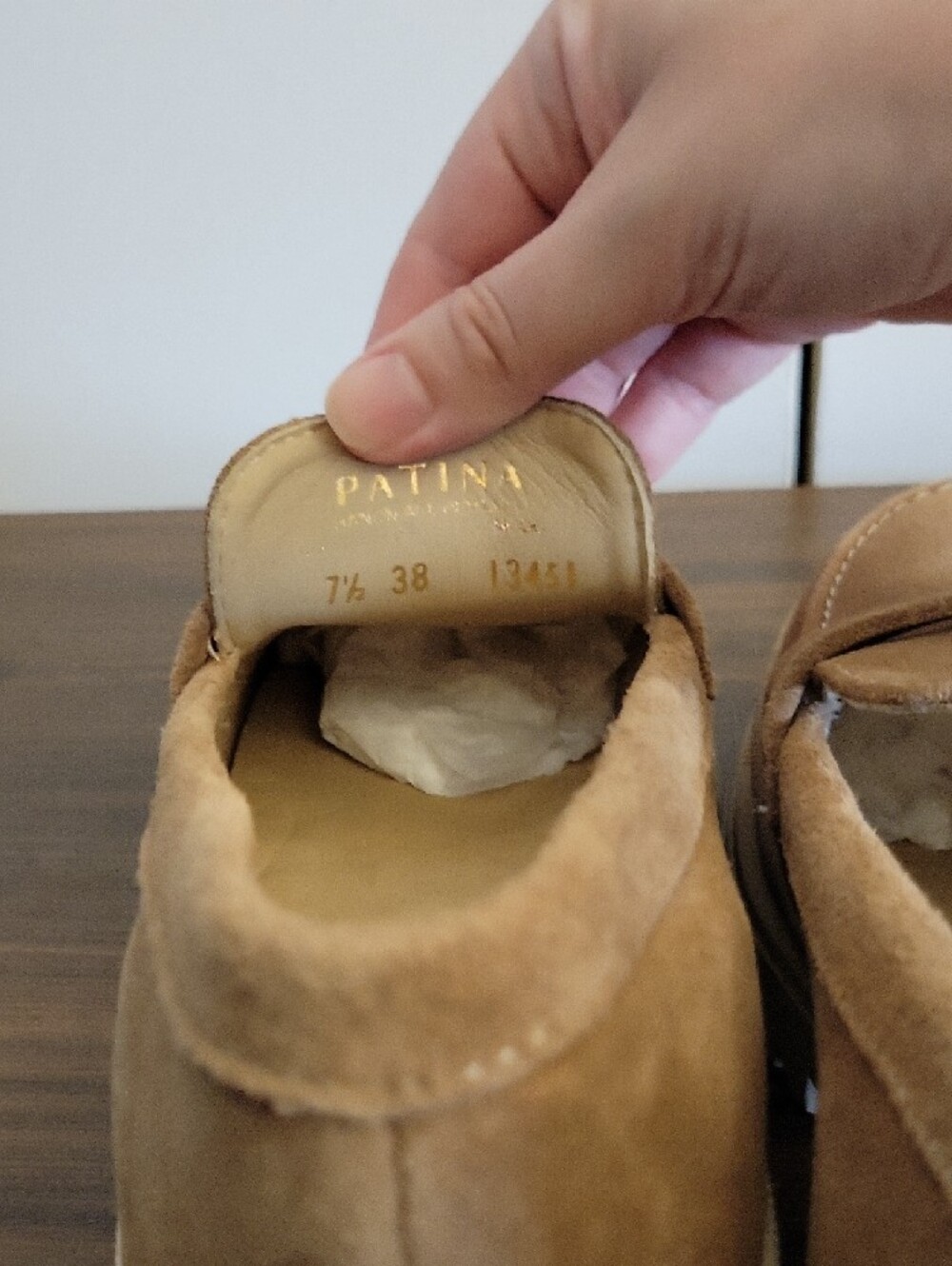 Latina Suede Penny Loafers in Taupe - Picture 4 of 5